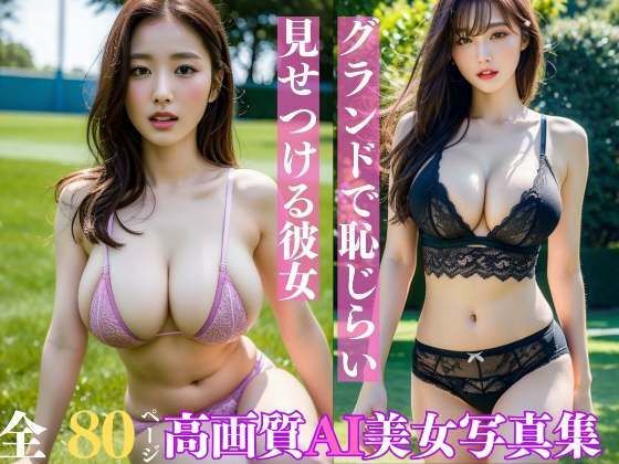 【グランドで恥じらい見せつける彼女 AI美女写真集】200円特価セール