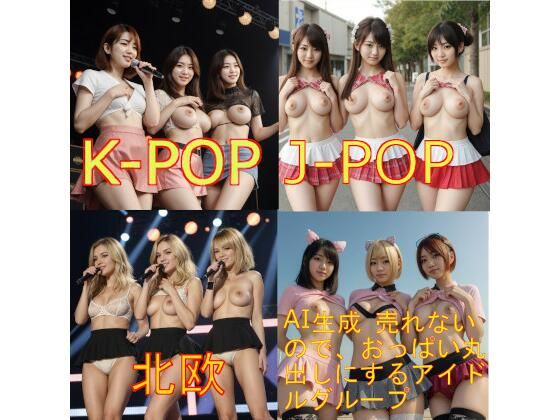 【【AI生成】売れないので、おっぱい丸出しにするアイドルグループ】Ghost In AiGirls