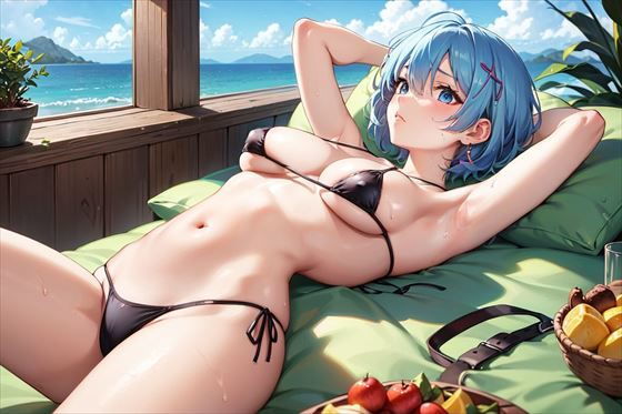 【【巨乳・マイクロビキニ】エミリアとレムのイラスト集】ラブリーパンチ（パロディ）