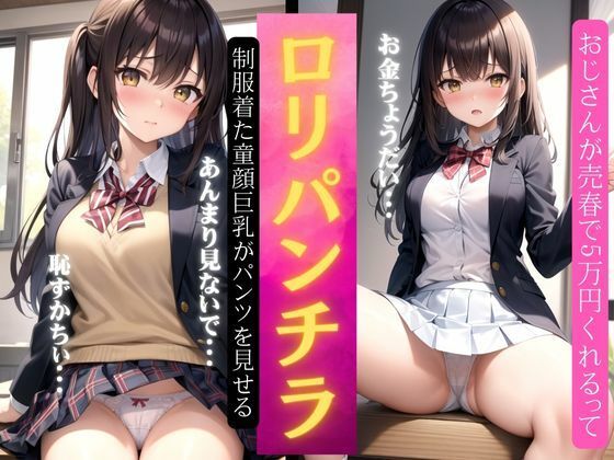 【ロリパンチラ〜制服を着た童顔巨乳がパンツをみせつける〜売春行為で5万円をくれる】セクシーダイナマイト企画