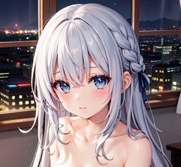 【清楚銀髪ちゃんとイチャラブデート】AIおぱいん屋