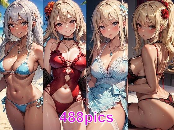 【オタクに優しいギャルな彼女（実は処女）と海に来たCG集】妄想サチュレーション