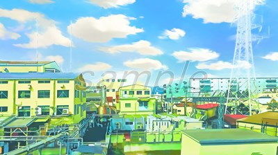 【工場地帯の眺め【背景素材（夕方差分＋空くり抜きセット）】】Re；creating_world