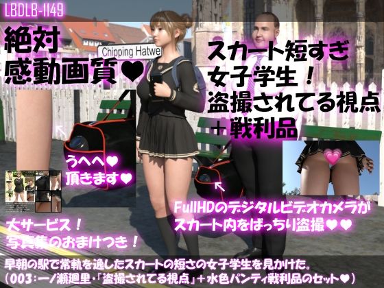 【早朝の駅で常軌を逸したスカートの短さの女子学生を見かけた。（003:一ノ瀬廻里・御手洗保守にスカート内を盗撮されている様子とその戦利品のセット）】Libido-Labo