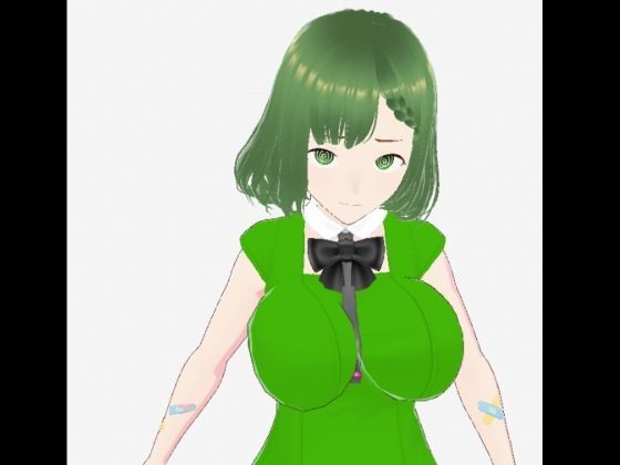 【緑色の髪の毛と洋服を着たお姉さん（セリフなし  3DCGモデル  イラスト集）】パイアールフロンティア