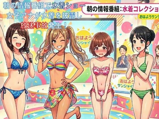 【朝の情報番組で水着ショー。女子アナが水着を披露し放送事故発生！】CMNFリアリズム