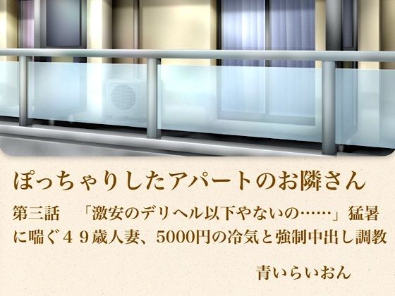 【【官能小説】ぽっちゃりしたアパートのお隣さん 第三話 「激安のデリヘル以下やないの……」猛暑に喘ぐ49歳人妻、5000円の冷気と強●中出し調教】青いらいおん